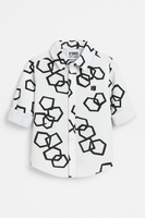 Geo metric print white shirt