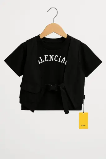 Urban Icon Layered Tee & Tactical Vest Set